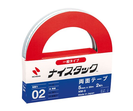 ★ポイント最大16倍★【全国配送可】-両面テープナイスタック（TM） （一般タイプ） 1パック（2巻入） ニチバン 型番 NW-5 　JAN 4987167020958 aso 7-5390-01 納期約 3営業日-【医療・研究機器】