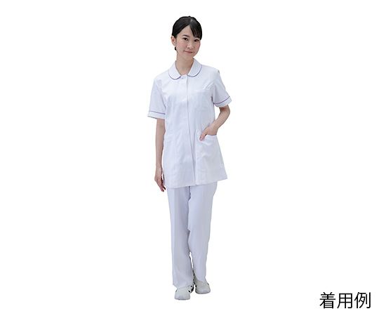 ★6/22-27 P最大27倍★【全国配送可】-レディースジャケット ホワイト×パープル 3L アプロンアパレル 型番 504-85AP aso 7-9556-05 ●お取寄品 納期約 6営業日-【医療・研究機器】