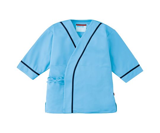 ★ポイント最大16倍★【全国配送可】-ニット検診衣（男女兼用）　ブルー×ネイビー　3L サンアロー 型番 300-41 3L 　JAN 4562213072282 aso 7-9721-05 ●お取寄品　納期約 7営業日-【医療・研究機器】