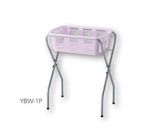 ★ポイント最大16倍★【全国配送可】-脱衣カゴワゴン・ラック1段式 ラベンダーピンク アジャスター付 ナ..