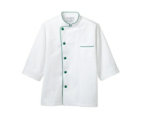 ★ポイント最大16倍★【全国配送可】-コックコート兼用7分袖ネット白/グリーン 住商モンブラン 型番 6-513 S JAN 4560315372132 as...
