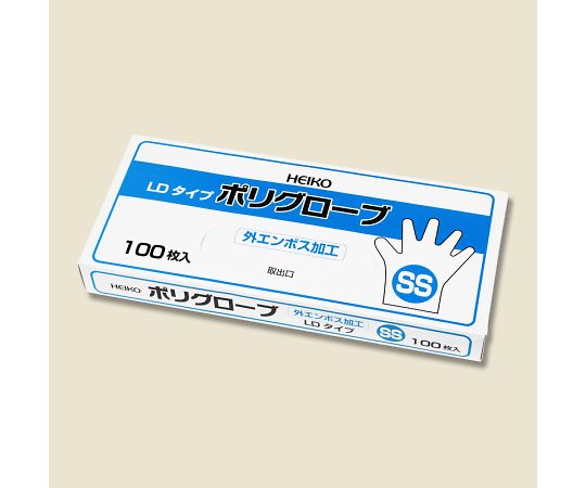 ★ポイント最大16倍★【全国配送可】-HEIKO　ポリグローブ　ポリLD　外エンボス100入　SS　