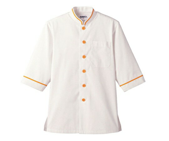 ★ポイント最大16倍★【全国配送可】-ショップコート オフホワイト×イエロー L サーヴォ(旧サンペックスイスト) 型番 SKC4103 JAN 458992...