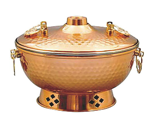 ★ポイント最大16倍★【全国配送可】-銅槌目入しゃぶしゃぶ鍋　22cm　S-1047H 新光金属 型番 291099 　JA..