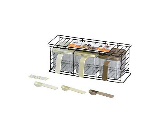 ★ポイント最大16倍★【全国配送可】-レストII　調味料ストッカー3個セット（縦・横兼用ラック付） パー..