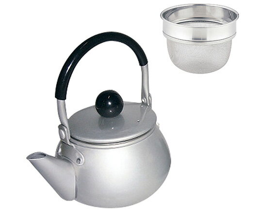 ★ポイント最大16倍★【全国配送可】-アルマイト　ドリーム急須　ツル付　シルバー 前川金属工業所 型番 ..