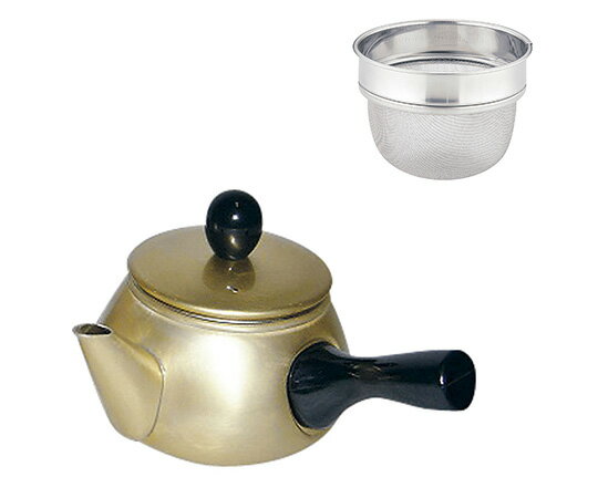 ★ポイント最大16倍★【全国配送可】-アルマイト　ドリーム急須　横手　ゴールド 前川金属工業所 型番 EK..