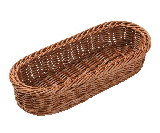 ★ポイント最大16倍★【全国配送可】-PPラタン　小判型カトラリーバスケット　ブラウン　CB-008-BR トー..