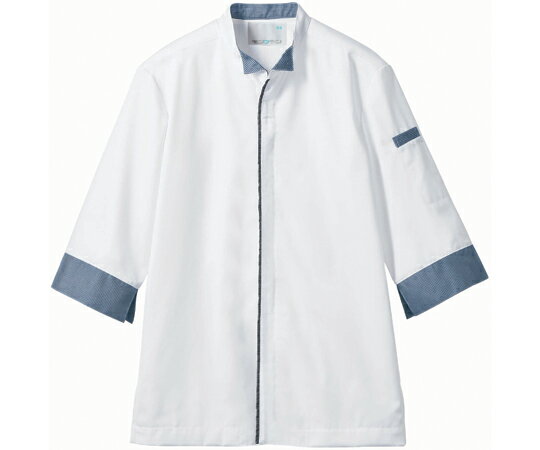 ★ポイント最大16倍★【全国配送可】-調理コート 兼用 7分袖 白/ブルーチェック 袖ネット付 SS 住商モンブラン 型番 2-683 SS JAN 4560...