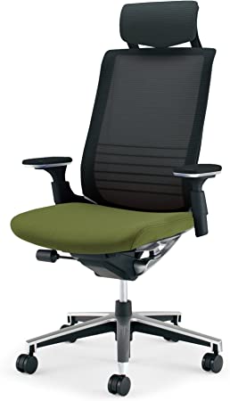 ★ポイント最大16倍★【送料無料】- 事務用回転イス　インスパインヘッドレストコクヨ 品番 CR-GA2515E6GMQ5-W ブラック／オリーブグリーン atk 6275-8741　62758741 -【キスパ家具】