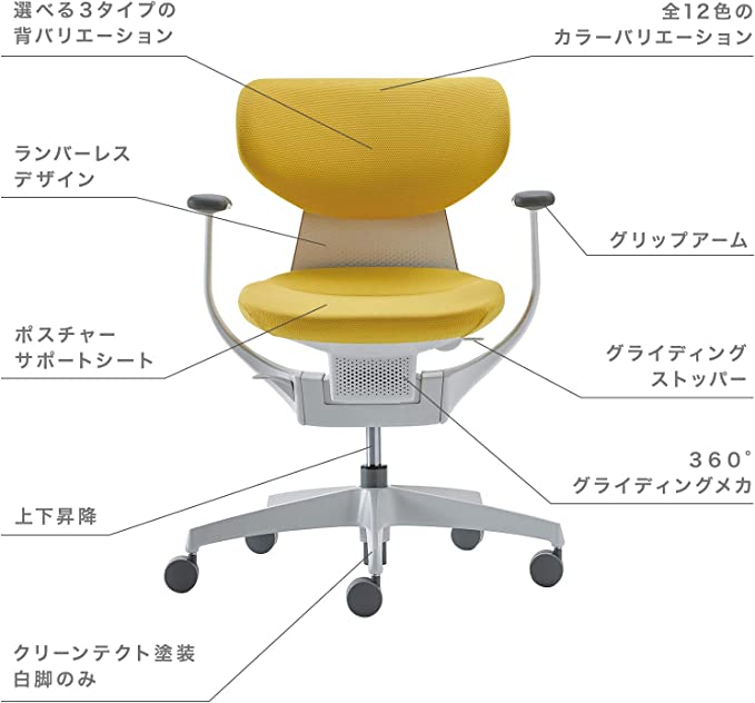 ★9/19-24 P最大27倍★【全国配送可】- 回転イス イング ラテラルタイプコクヨ 品番 CR-GA3241E1G4Q4-VN ホワイトグレー/ライトオリーブ atk 6478-4441 64784441 -【キスパ家具】 [3]