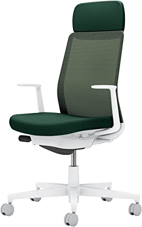 ★ポイント最大16倍★【送料無料】- オフィスチェア　モネット　L型肘つきコクヨ 品番 C03-W111U-WQ6Q6X1 ホワイトグレー／ディープグリーン atk 6659-1375　66591375 -【キスパ家具】