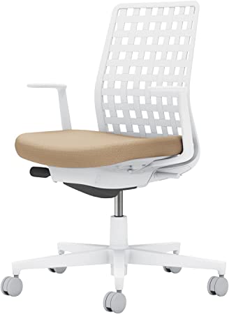 ★ポイント最大16倍★【送料無料】- オフィスチェア　モネット　L型肘つきコクヨ 品番 C03-W310U-W1KE1X1 ホワイトグレー／ソフトベージュ atk 6659-5656　66595656 -【キスパ家具】