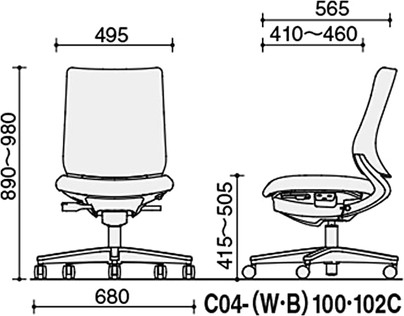 ★ポイント最大16倍★【送料無料】- チェア ミトラ2 肘無コクヨ 品番 C04-B100CU-E139391 ホワイトグレー/アッシュターコイズ atk 6666-1160 66661160 -【キスパ家具】 [3]
