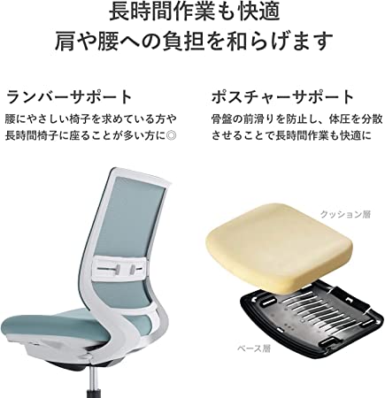 ★ポイント最大16倍★【送料無料】- チェア ミトラ2 可動肘コクヨ 品番 C04-B130MU-BKT4T41 ブラック/ターコイズ atk 6666-3195 66663195 -【キスパ家具】 [2]