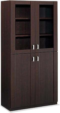 ★ポイント最大16倍★【全国配送可】- 役員用　S350シリーズ　ガラス両開書棚コクヨ 品番 MG-S35GP1UN3 ダークブラウン atk 6278-6478　62786478 -【キスパ家具】