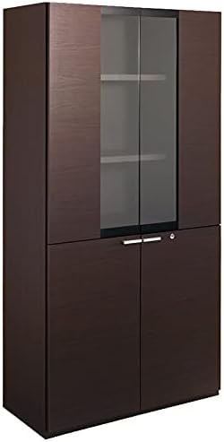 ★ポイント最大16倍★【全国配送可】- 役員用　550シリーズ　ガラス両開き書棚コクヨ 品番 MG-55SGW39N3 ウェンジブラウン atk 6475-0217　64750217 -【キスパ家具】