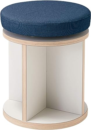 ★ポイント最大16倍★【全国配送可】- ラウンジチェア　チェス　回転スツールコクヨ 品番 K08-DZ82CW-MHT71 ホワイト／ネイビー atk 6558-4965　65584965 -【キスパ家具】