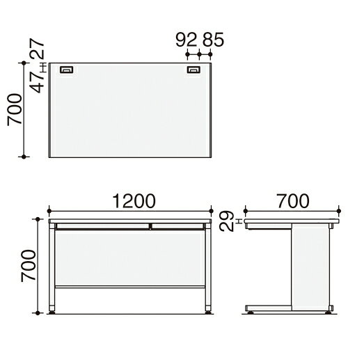 ★7/4-11 P最大27倍★【全国配送可】- INVENTスタンダードデスクD700 W1200 ナチュラルグレーコクヨ 品番 TKG-B127F1N ナチュラルグレー atk 6532-4271 65324271 -【キスパ家具】 [2]