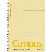 ★ポイント最大16倍★【在庫品は翌営業日発送】-ato5110-4962 キャンパスツインリングノート　セミB5（6号）　罫幅7mm　40枚　黄 1ケ 51104962 コクヨ ス-T110AN-S -【＠オフィス】