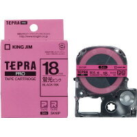 ★いまだけ！ポイント最大16倍★【在庫品は翌営業日発送】-ato5126-5298 テプラPROテープカートリッジ　（蛍光色）　ピンクに黒文字　18mm幅 1ケ 51265298 キングジム SK18P -【＠オフィス】