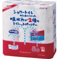 ★いまだけ！ポイント最大16倍★【在庫品は翌営業日発送】-ato6526-0258 シャワートイレのための吸水力が2倍　トイレットPフラワーダブル25m×18R 1ケ 65260258 大王製紙 823178 -【＠オフィス】