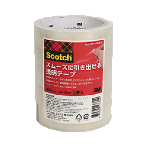 ★9/4-11 P最大27倍★【在庫品は翌営業日発送】-ato2053-3038 スコッチスムーズに引き出せる透明テープ　24mm　x　35m 1ケ 20533038 スリーエム ジャパン 600-3-2435-5P -【＠オフィス】