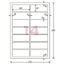 ★合計¥3,980以上で送料無料★【在庫品は翌営業日発送】-ato5310-6957 カラーLBP&PPC用光沢紙ラベル A4 14面 37X93 100枚 1ケ 53106957 コクヨ LBP-G1914 -【@オフィス】