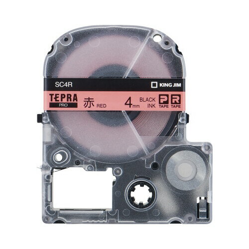 ★ポイント最大16倍★【在庫品は翌営業日発送】-ato5411-7938 テプラPROテープカートリッジ (パステル) 赤に黒文字 4mm幅×8m 1ケ 541...