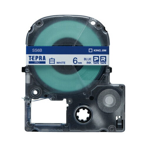 ★ポイント最大16倍★【在庫品は翌営業日発送】-ato5411-8027 テプラPROテープカートリッジ 白ラベル 白に青文字 6mm幅×8m 1ケ 54118...