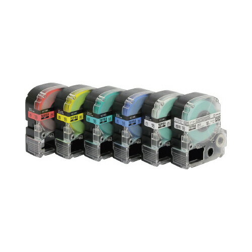 ★ポイント最大16倍★【在庫品は翌営業日発送】-ato5431-0308 テプラPROテープカートリッジ　ベーシックパック（6種セット）18mm幅 1ケ 54310308 キングジム SC186T -【＠オフィス】
