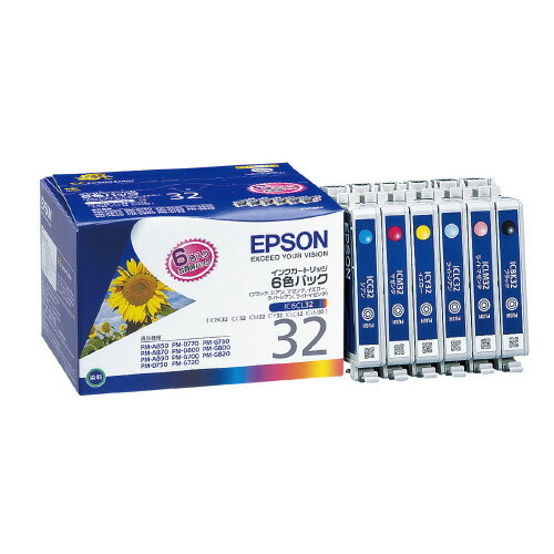 ★ポイント最大16倍★【在庫品は翌営業日発送】-ato5454-0828 エプソン対応純正インクカートリッジ IC6CL32 カラー(6色パック) 1ケ 545...