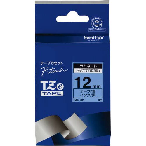 ★ポイント最大16倍★【在庫品は翌営業日発送】-ato6120-6489 ピータッチ用TZeテープカセット 青に黒文字12ミリ幅 1ケ 61206489 ブラザ...