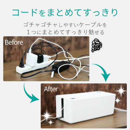 ★6/22-27 P最大27倍★【在庫品は翌営業日発送】-ato6120-8124 OAタップ収納ボックス　6個口用 1ケ 61208124 エレコム EKC-BOX001WH -【＠オフィス】