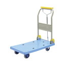 ★合計\3,980以上で送料無料★【在庫品は翌営業日発送】-ato6128-0861 ハンドストッパー付小型静音樹脂台車 150Kg荷重 1ケ 61280861...