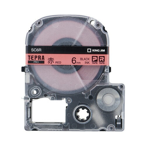 ★ポイント最大16倍★【在庫品は翌営業日発送】-ato6272-6733 テプラPROテープカートリッジ 5個入り 赤に黒文字 6mm幅×8m 1ケ 62726...
