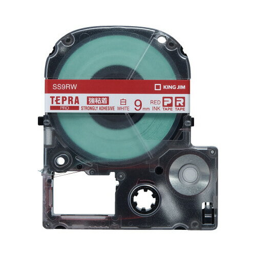 ★ポイント最大16倍★【在庫品は翌営業日発送】-ato6335-7363 テプラPROテープカートリッジ 強粘着ラベル 白に赤文字 9mm幅×8m 1ケ 633...