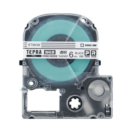 ★ポイント最大16倍★【在庫品は翌営業日発送】-ato6335-7387 テプラPROテープカートリッジ 粘着ラベル 透明に黒文字 6mm幅×8m 1ケ 633...