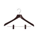 ★8/4-11 P最大27倍★【在庫品は翌営業日発送】-ato6382-0591 木製ハンガー クリップ付き ダークブラウンW430×D25×H260 1ケ 6...