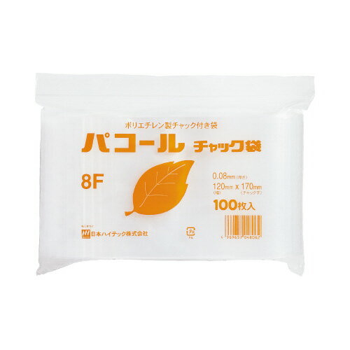 ★ポイント最大16倍★【在庫品は翌営業日発送】-ato6472-6533 チャック付ポリ袋　A6厚口　幅120×チャック下170mm　100枚 1ケ 64726533 日本ハイテック 8F -【＠オフィス】
