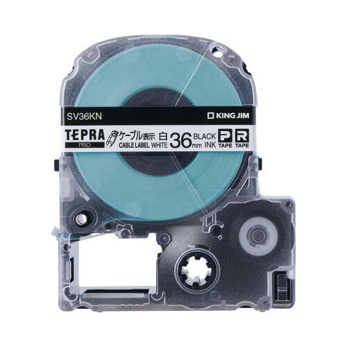 ★ポイント最大16倍★【在庫品は翌営業日発送】-ato6600-7647 テプラPROテープカートリッジ ケーブル表示ラベル 白に黒文字36mm幅 1ケ 660...