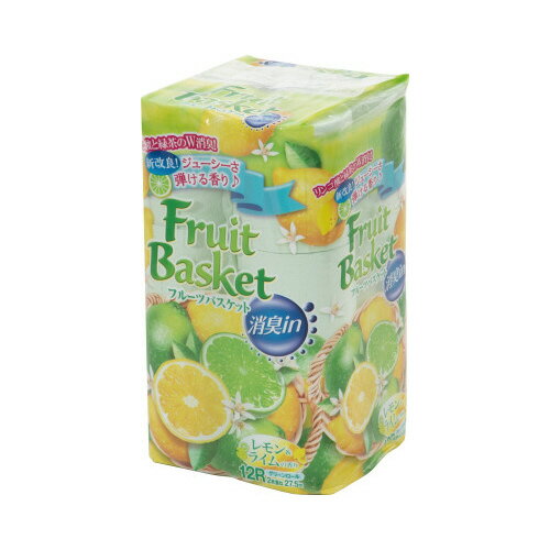 ★ポイント最大16倍★【在庫品は翌営業日発送】-ato6660-8196 フルーツバスケット レモン＆ライム 114mm×27．5m ダブル 12R 1ケ 66608196 丸富製紙 2559 -【＠オフィス】