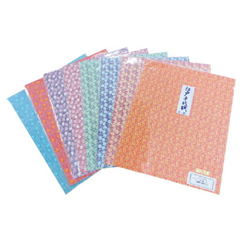 ★6/22-27 P最大27倍★【教育施設様限定商品】-ed 133572 江戸千代紙（3）菊（青） メーカー名 エヒメ紙工 ED-NO.26-【教育・福祉】
