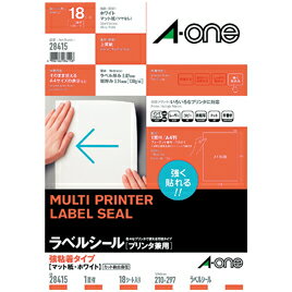 ★6/22-27 P最大27倍★【教育施設様限定商品】-ed 152173 ラベルシール[プリンタ兼用]しっかり貼れる強粘着タイプ（18枚）（1）ノーカット［28415］ メーカー名 エーワン 28415-【教育・福祉】