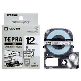 ★ポイント最大16倍★【教育施設様限定商品】-ed 155258 テプラPROカートリッジ キレイにはがせるラベル18mm黒文字 白 メーカー名 キングジム SS18KE-【教育・福祉】
