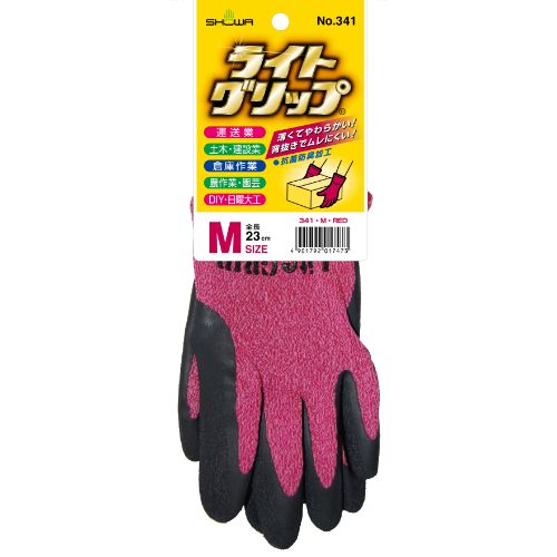 ★ポイント最大14倍★【全国配送可】-△341 ライトグリップ M レッド　ショーワグ 品番 NO341-MR jtx 707427-【ジョインテックス・JOINTEX】JAN 4901792017473 メーカー在庫品