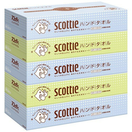 ★ポイント最大16倍★【全国配送可】-スコッティ ハンドタオル ボックス5箱　クレシア 品番 jtx 126852-..