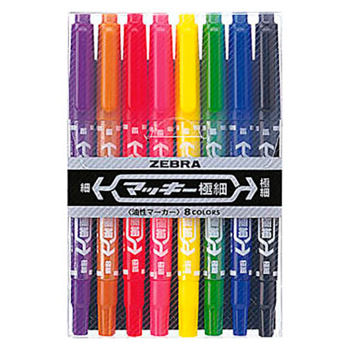 ★ポイント最大16倍★【全国配送可】-マッキー 極細 MCF-8C 8色組セット　ゼブラ 品番 MCF-8C jtx 150407..