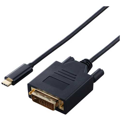 ★5/9-16 P最大27倍★【全国配送可】-変換ケーブル Type-C-DVI 1m ブラック エレコム 品番 CAC-CDVI10BK2 jtx 196959-【ジョインテックス・JOINTEX】JAN 4549550334594