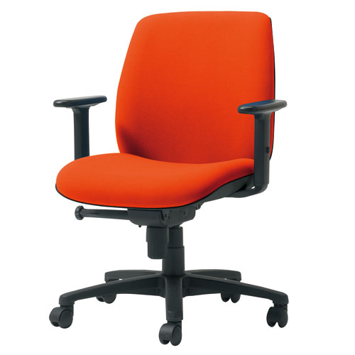 ★ポイント最大16倍★【送料無料】-事務イスU KD-UC61SLJ-N OR ローバック肘付　プラス 品番 KD-UC61SLJ-N OR jtx 203157-【ジョインテックス・JOINTEX】JAN